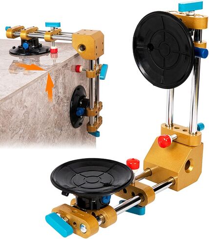 90 Degree Stone Seam Setter with 2 pcs 6 inch Vacuum Suction Cups for Seam Joining Leveling, Right Angle Professional Solid Countertop Installation Tool for Granite, Stone, Marble, Slab in Saudi Arabia