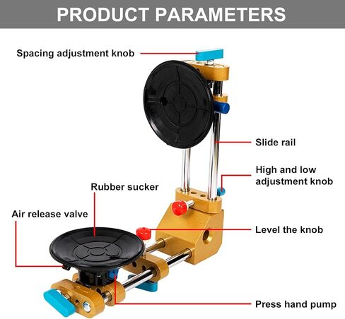 90 Degree Stone Seam Setter with 2 pcs 6 inch Vacuum Suction Cups for Seam Joining Leveling, Right Angle Professional Solid Countertop Installation Tool for Granite, Stone, Marble, Slab in Saudi Arabia