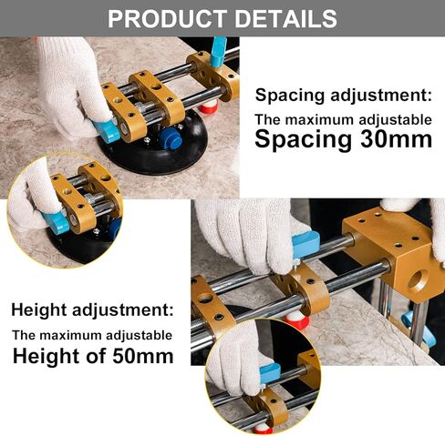 90 Degree Stone Seam Setter with 2 pcs 6 inch Vacuum Suction Cups for Seam Joining Leveling, Right Angle Professional Solid Countertop Installation Tool for Granite, Stone, Marble, Slab in Saudi Arabia