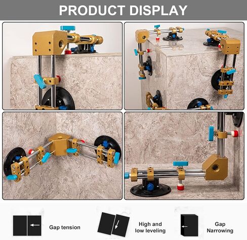 90 Degree Stone Seam Setter with 2 pcs 6 inch Vacuum Suction Cups for Seam Joining Leveling, Right Angle Professional Solid Countertop Installation Tool for Granite, Stone, Marble, Slab in Saudi Arabia