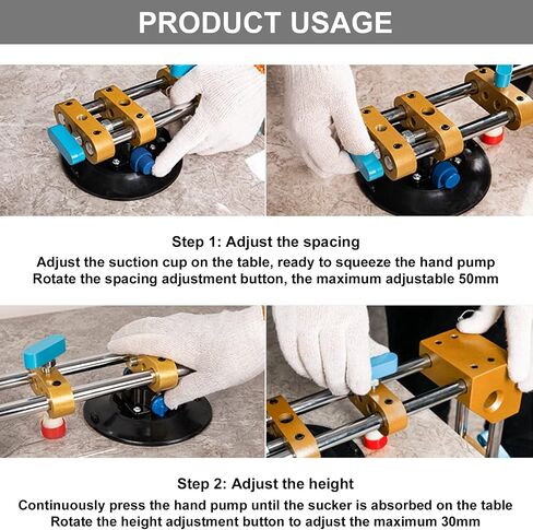 90 Degree Stone Seam Setter with 2 pcs 6 inch Vacuum Suction Cups for Seam Joining Leveling, Right Angle Professional Solid Countertop Installation Tool for Granite, Stone, Marble, Slab in Saudi Arabia