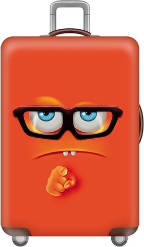 Luggage Cover Funny Face Suitcase Cover Elastic Protector Sets For 18-32 Inch Suitcase Travel Accessories (Funny 1, M) in Saudi Arabia