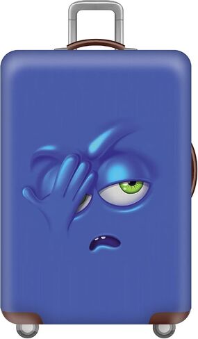 Luggage Cover Funny Face Suitcase Cover Elastic Protector Sets For 18-32 Inch Suitcase Travel Accessories (Funny 1, M) in Saudi Arabia