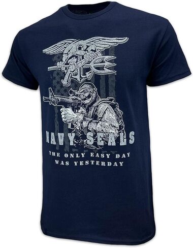 Armed Forces Gear US Navy Seals Easy Day T-Shirt for Men (Navy) in Saudi Arabia