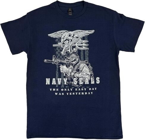 Armed Forces Gear US Navy Seals Easy Day T-Shirt for Men (Navy) in Saudi Arabia
