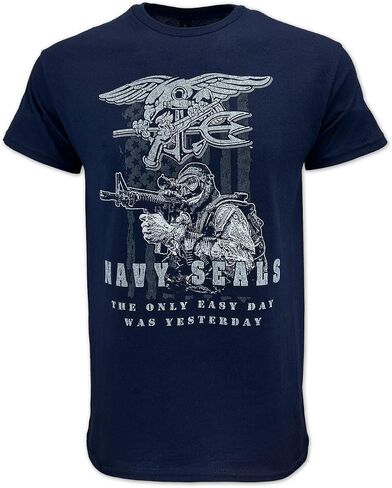 Armed Forces Gear US Navy Seals Easy Day T-Shirt for Men (Navy) in Saudi Arabia
