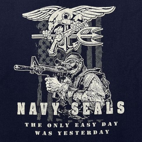 Armed Forces Gear US Navy Seals Easy Day T-Shirt for Men (Navy) in Saudi Arabia