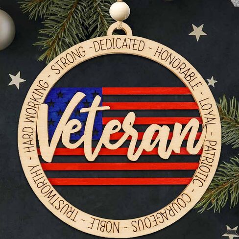Veteran Ornament, US Veteran New Year Ornament, Boyfriend, New Year Gift for Veterans, Military Gifts, Army Veteran, Veterans Gift, from Wife, Daughter, Son in Saudi Arabia