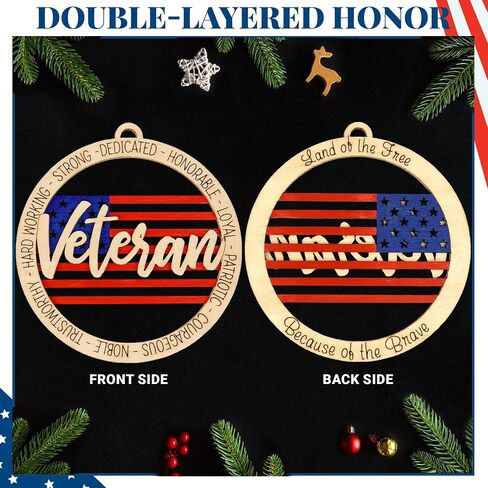 Veteran Ornament, US Veteran New Year Ornament, Boyfriend, New Year Gift for Veterans, Military Gifts, Army Veteran, Veterans Gift, from Wife, Daughter, Son in Saudi Arabia