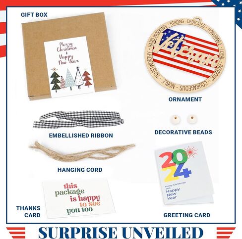 Veteran Ornament, US Veteran New Year Ornament, Boyfriend, New Year Gift for Veterans, Military Gifts, Army Veteran, Veterans Gift, from Wife, Daughter, Son in Saudi Arabia