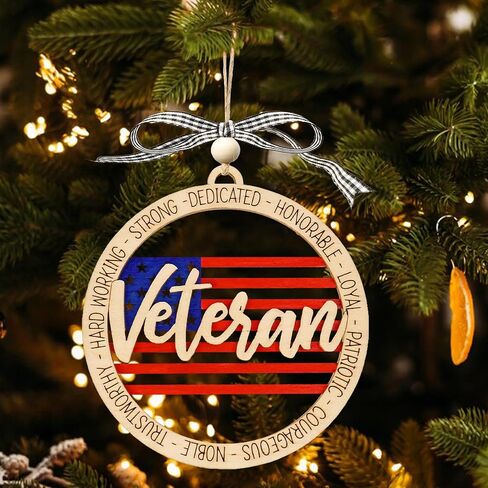 Veteran Ornament, US Veteran New Year Ornament, Boyfriend, New Year Gift for Veterans, Military Gifts, Army Veteran, Veterans Gift, from Wife, Daughter, Son in Saudi Arabia