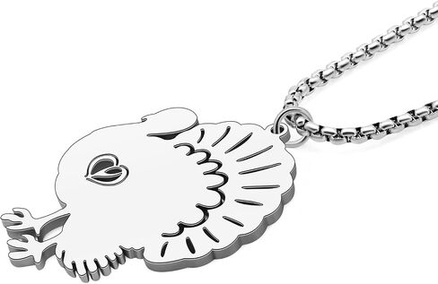 Stainless Steel Animal Turkey Necklace Pendant for Women Girls 18K Gold Silver Plated Cute Bird Holiday Necklaces Minimalist Jewelry Gifts for Thanksgiving Christmas in Saudi Arabia