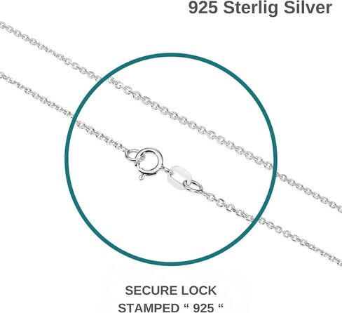 925 Sterling Silver Cable Chain Necklace - Silver Chain for Women Girls 1.1mm Cable Chain Necklace - Master Quality - Dainty and Minimalist - 14/16/18/20/22/24 Inch in Saudi Arabia