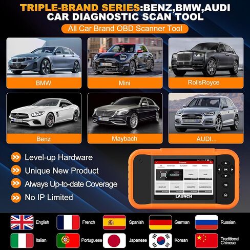 LAUNCH X431 Elite V2.0 BBA Bi-Directional OBD2 Scanner for BMW,Mercedes-Benz,Volkswagen VW Audi V.A.G Group, Full System with Full Functions, ECU Coding,Battery Register, Lifetime Update in Saudi Arabia