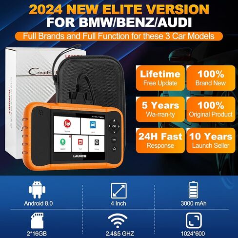 LAUNCH X431 Elite V2.0 BBA Bi-Directional OBD2 Scanner for BMW,Mercedes-Benz,Volkswagen VW Audi V.A.G Group, Full System with Full Functions, ECU Coding,Battery Register, Lifetime Update in Saudi Arabia