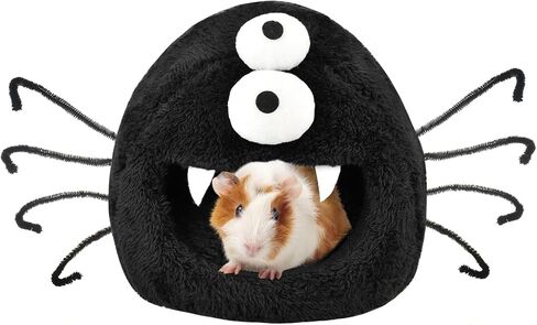 Vehomy Halloween Guinea Pig Bed Warm Bunny Spider Cave Bed Hideout Small Animal Spider Nest Bed House Cage Accessory for Hamster Guinea Pig Dwarf Rabbit Bunny Ferret Rat Hedgehog S in Saudi Arabia