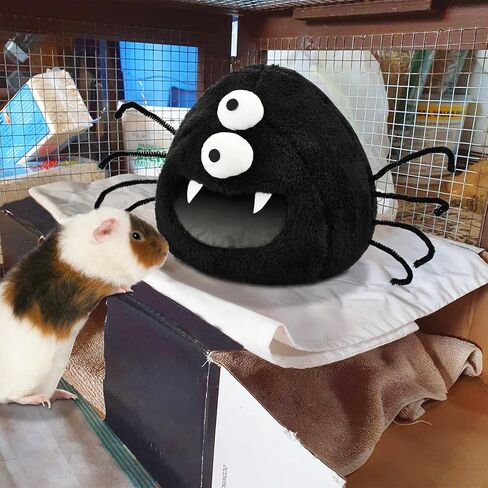 Vehomy Halloween Guinea Pig Bed Warm Bunny Spider Cave Bed Hideout Small Animal Spider Nest Bed House Cage Accessory for Hamster Guinea Pig Dwarf Rabbit Bunny Ferret Rat Hedgehog S in Saudi Arabia