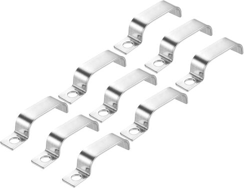 uxcell 30 Pcs Pipe Strap, 304 Stainless Steel Pipe Support Strap Fit for 1/4in(6mm) Tube Strap Tension Clip with 1 Hole 3mm Height for Continuous Pipes EMT Conduit or Pipe Fixing in Saudi Arabia