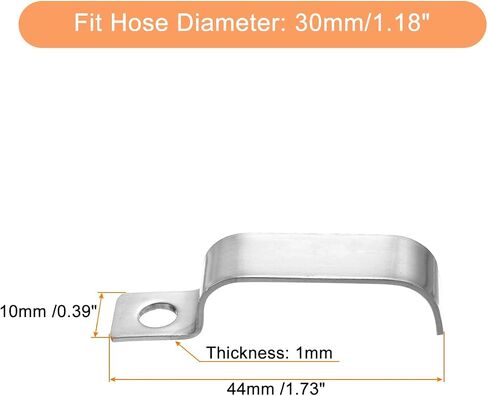 uxcell 30 Pcs Pipe Strap, 304 Stainless Steel Pipe Support Strap Fit for 1/4in(6mm) Tube Strap Tension Clip with 1 Hole 3mm Height for Continuous Pipes EMT Conduit or Pipe Fixing in Saudi Arabia