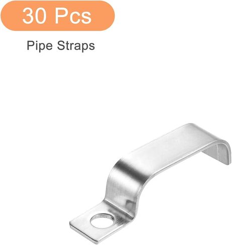 uxcell 30 Pcs Pipe Strap, 304 Stainless Steel Pipe Support Strap Fit for 1/4in(6mm) Tube Strap Tension Clip with 1 Hole 3mm Height for Continuous Pipes EMT Conduit or Pipe Fixing in Saudi Arabia