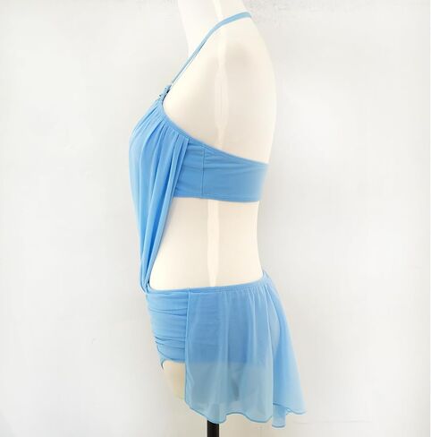 Blue Lyrical Dance Costume Elegant and Comfortable for Performance Women's Dancewear Apparel in Kuwait