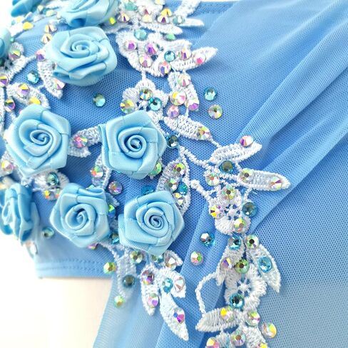 Blue Lyrical Dance Costume Elegant and Comfortable for Performance Women's Dancewear Apparel in Kuwait