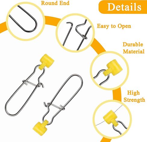 Fishing Line Sinker Slides with Duo Lock Snaps, 25PCS Heavy Duty Saltwater Sinker Weights Connector Hooked Snap Kit Catfish Fishing Gears for Braid Line in Saudi Arabia