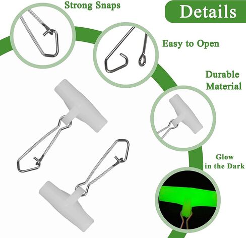 Fishing Line Sinker Slides with Duo Lock Snaps, 25PCS Heavy Duty Saltwater Sinker Weights Connector Hooked Snap Kit Catfish Fishing Gears for Braid Line in Saudi Arabia