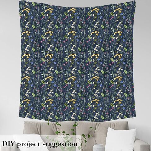 Floral Fabric by The Yard, Butterfly Upholstery Fabric, Daisy Magnolia Lily Decorative Fabric, Botanical Flower Indoor Outdoor Fabric, Oil Painting DIY Art Waterproof Fabric, Green Blue, 3 Yards in Saudi Arabia