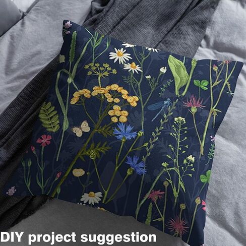 Floral Fabric by The Yard, Butterfly Upholstery Fabric, Daisy Magnolia Lily Decorative Fabric, Botanical Flower Indoor Outdoor Fabric, Oil Painting DIY Art Waterproof Fabric, Green Blue, 3 Yards in Saudi Arabia