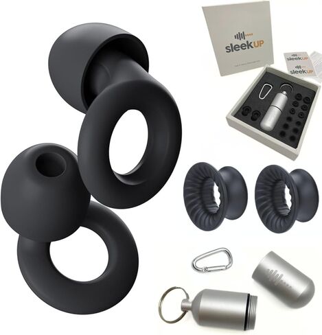 SLEEKUP Ear Plugs for Sleeping Noise Cancelling - Misophonia Ear Plugs - Ear Plugs for Focus, Concerts, Sleep - High Fidelity Hearing Protection for Noise Reduction - Noise Sensitivity - 10dB-28dB in Saudi Arabia