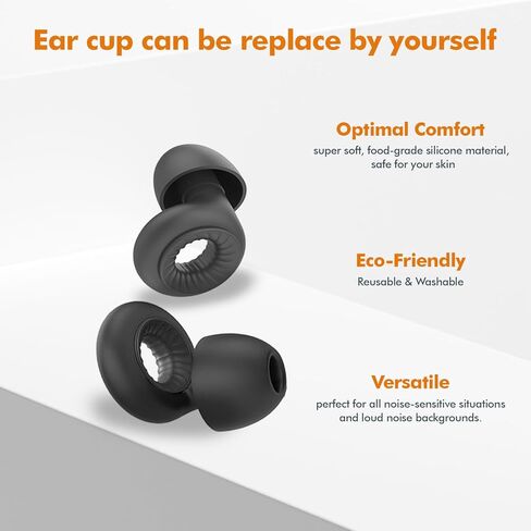 SLEEKUP Ear Plugs for Sleeping Noise Cancelling - Misophonia Ear Plugs - Ear Plugs for Focus, Concerts, Sleep - High Fidelity Hearing Protection for Noise Reduction - Noise Sensitivity - 10dB-28dB in Saudi Arabia