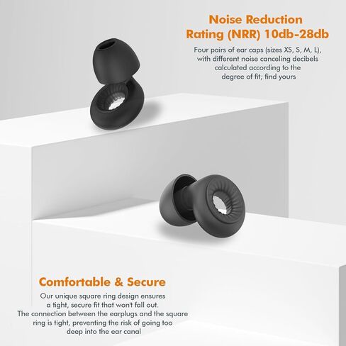 SLEEKUP Ear Plugs for Sleeping Noise Cancelling - Misophonia Ear Plugs - Ear Plugs for Focus, Concerts, Sleep - High Fidelity Hearing Protection for Noise Reduction - Noise Sensitivity - 10dB-28dB in Saudi Arabia
