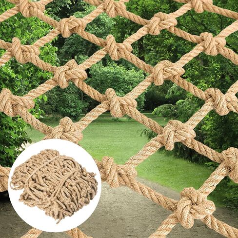 Hemp Rope Net, Child Safety Rope Netting, Balcony Stairs Fence Garden Playground Protection Net Indoor & Outdoor Decor Rope Net-3㎡（3.3FT*9.9FT） in Saudi Arabia