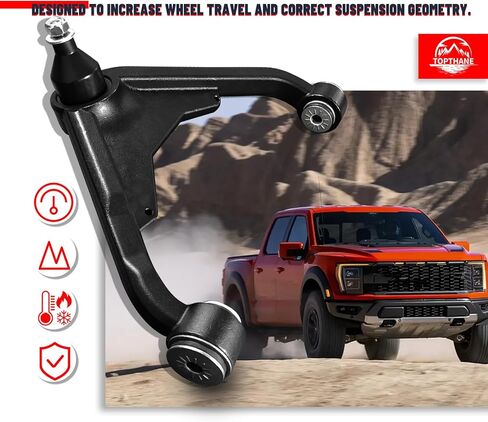 أذرع التحكم العلوية الأمامية لـ 2000-2010 Chevy Silverado GMC Sierra 2500HD 3500HD 4WD، 2003-2009 Hum-mer H2، ذراع التحكم عالي التحمل 3 بوصات يحل محل ذراع التعليق OEM in Kuwait