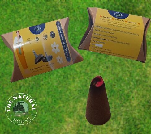 Natural Incense Cones | Sambrani Dhoop | Dhoop Cones | Pooja Articles | Pooja Samagri | Meditation Cones | Organic Dhoop Cones | Dhoop for Pooja | Sulpher & Charcoal Free (50 Grams) (Sandalwood) in Saudi Arabia