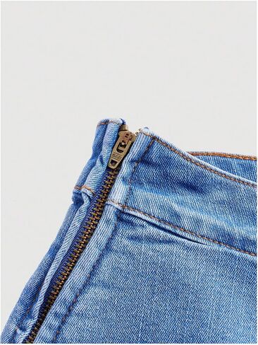 MakeMeChic Women's Denim Skorts Ruffle Layer A Line Wrap Jean Skirt Shorts in Saudi Arabia