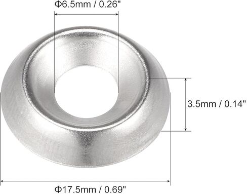 uxcell #12 304 Stainless Steel Cup Washer Countersunk for Screw Bolt 50pcs in Saudi Arabia