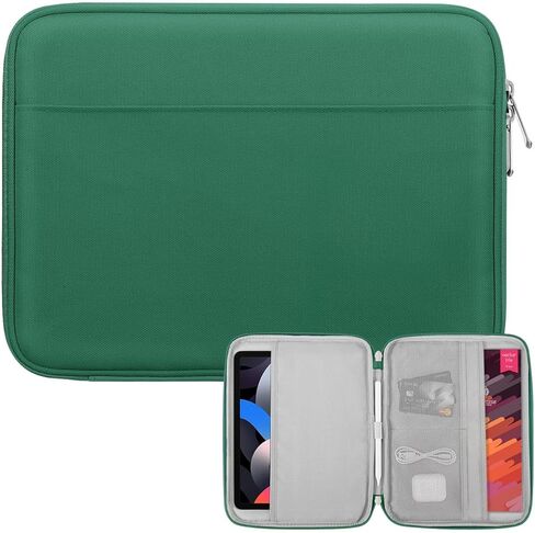 حافظة حمل للكمبيوتر اللوحي مقاس 9-11 بوصة لجهاز iPad 10.2 9/8/7th Gen، iPad Pro 11 M4 M2 2024-2018، iPad Air 11" 2024، iPad Air 5/4 10.9، iPad 10th Gen 10.9، Galaxy Tab A9+/S9 FE/A8، أخضر داكن in Kuwait