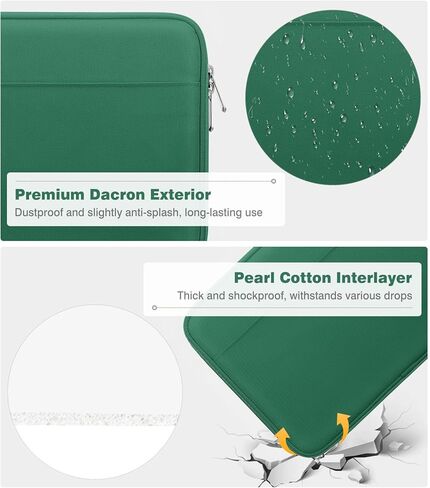 حافظة حمل للكمبيوتر اللوحي مقاس 9-11 بوصة لجهاز iPad 10.2 9/8/7th Gen، iPad Pro 11 M4 M2 2024-2018، iPad Air 11" 2024، iPad Air 5/4 10.9، iPad 10th Gen 10.9، Galaxy Tab A9+/S9 FE/A8، أخضر داكن in Kuwait