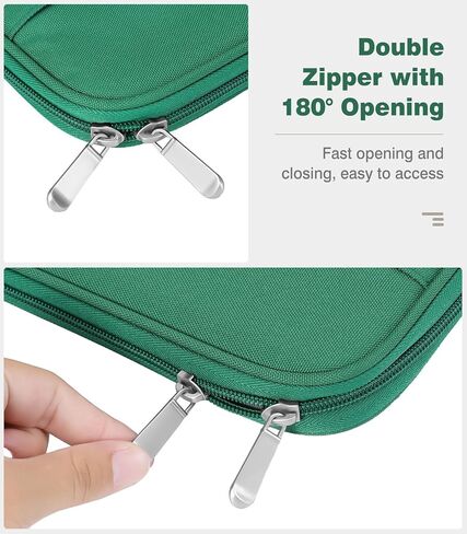 حافظة حمل للكمبيوتر اللوحي مقاس 9-11 بوصة لجهاز iPad 10.2 9/8/7th Gen، iPad Pro 11 M4 M2 2024-2018، iPad Air 11" 2024، iPad Air 5/4 10.9، iPad 10th Gen 10.9، Galaxy Tab A9+/S9 FE/A8، أخضر داكن in Kuwait