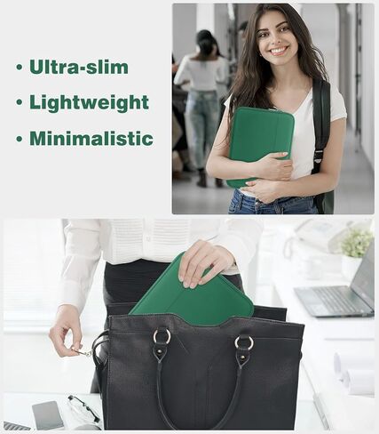 حافظة حمل للكمبيوتر اللوحي مقاس 9-11 بوصة لجهاز iPad 10.2 9/8/7th Gen، iPad Pro 11 M4 M2 2024-2018، iPad Air 11" 2024، iPad Air 5/4 10.9، iPad 10th Gen 10.9، Galaxy Tab A9+/S9 FE/A8، أخضر داكن in Kuwait