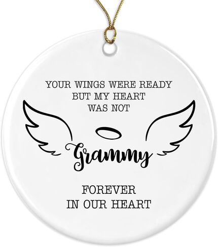 in Loving Memory of Grammy Ornament Christmas Memorial Loss of Grammy Anniversary - Your Wings were Ready But My Heart was Not Grammy Forever in Our Heart - Ceramic Ornament Both Sides in Saudi Arabia
