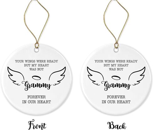 in Loving Memory of Grammy Ornament Christmas Memorial Loss of Grammy Anniversary - Your Wings were Ready But My Heart was Not Grammy Forever in Our Heart - Ceramic Ornament Both Sides in Saudi Arabia