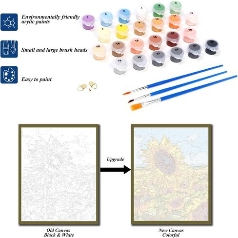 shinefly Paint by Numbers for Adults Beginners Home Acrylic Paint by Numbers Kits for Kids on Canvas 16x20 inch, Running Horse in Saudi Arabia