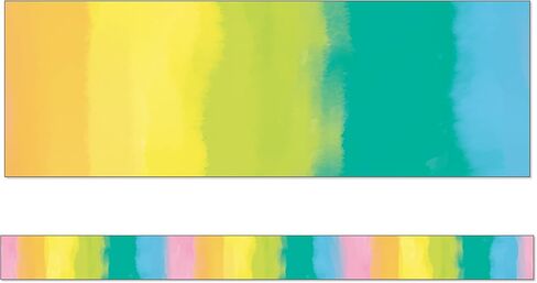 Carson Dellosa Creatively Inspired 36 Feet of Watercolor Rainbow Bulletin Board Borders, Straight Rainbow Classroom Borders for Bulletin Board, Rainbow Border for Colorful Classroom Décor in Saudi Arabia