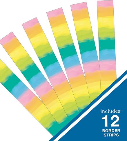 Carson Dellosa Creatively Inspired 36 Feet of Watercolor Rainbow Bulletin Board Borders, Straight Rainbow Classroom Borders for Bulletin Board, Rainbow Border for Colorful Classroom Décor in Saudi Arabia
