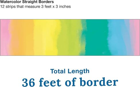 Carson Dellosa Creatively Inspired 36 Feet of Watercolor Rainbow Bulletin Board Borders, Straight Rainbow Classroom Borders for Bulletin Board, Rainbow Border for Colorful Classroom Décor in Saudi Arabia