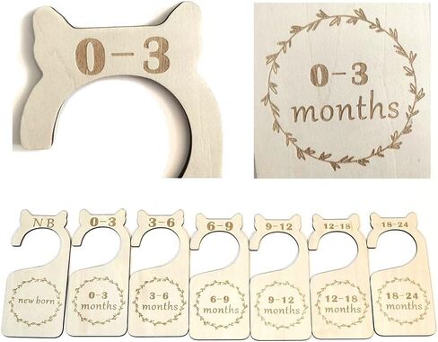 Premium Wood Baby Closet Dividers,Baby Clothes Organizers Home Nursery Decor,from Newborn to 24 Month,Baby Closet Organizers,Nursery Decor,Baby Clothes Organizers（7 Pieces） in Saudi Arabia