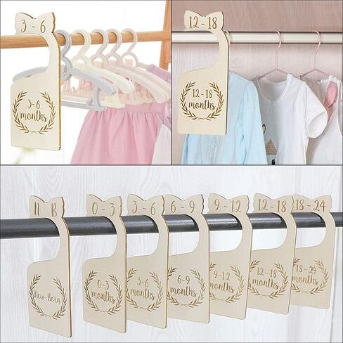 Premium Wood Baby Closet Dividers,Baby Clothes Organizers Home Nursery Decor,from Newborn to 24 Month,Baby Closet Organizers,Nursery Decor,Baby Clothes Organizers（7 Pieces） in Saudi Arabia